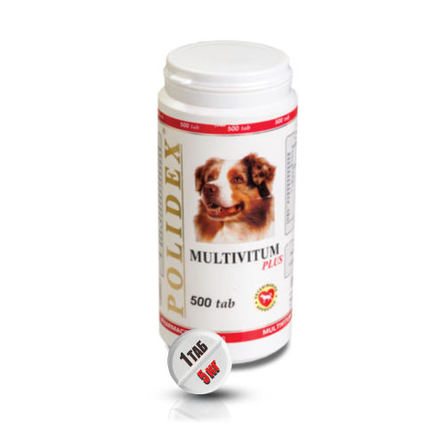 Polidex Multivitum plus Кормовая добавка для собак для профилактики авитаминозов, 500 таблеток – интернет-магазин Ле’Муррр