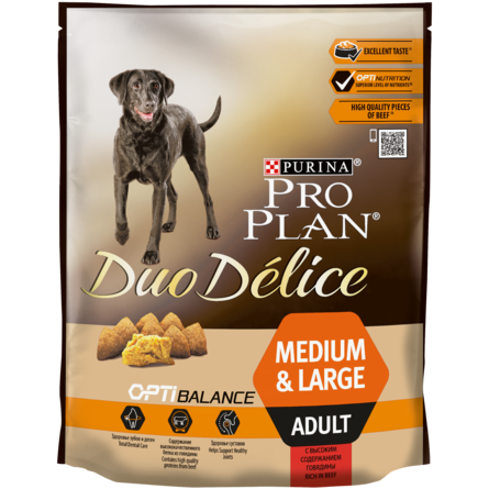 Сухой корм Pro Plan® Duo Delice для взрослых собак средних и крупных пород (с высоким содержанием говядины) – интернет-магазин Ле’Муррр